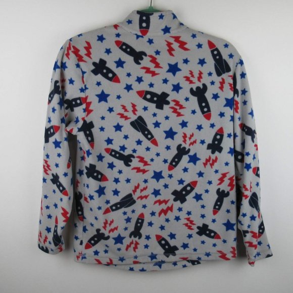 Hanna Andersson Space Rocket Quarter Zip Fleece Sweater sz 160 cm US 14/16 - Picture 2 of 6